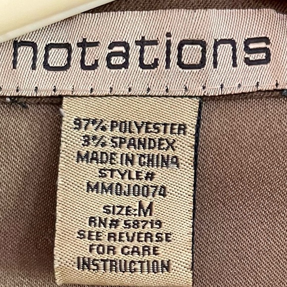 Notations Brown Blazer Size M Buttons Back Enhancements Faux Suede Classic Class - Picture 4 of 11